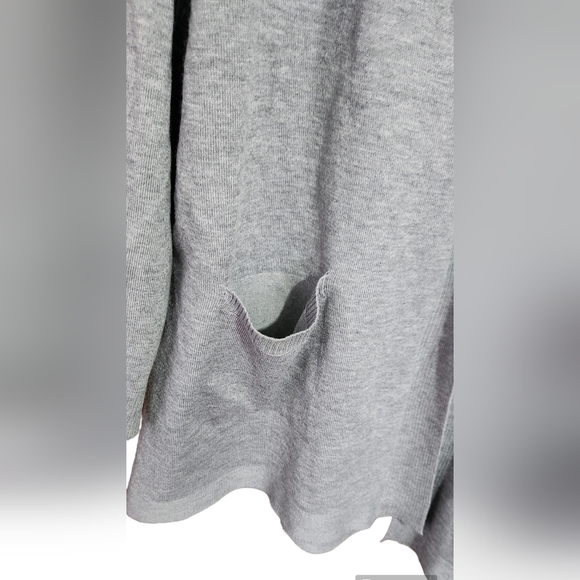 Gray Open Front Long Cardigan, sz 20 - Picture 3 of 6